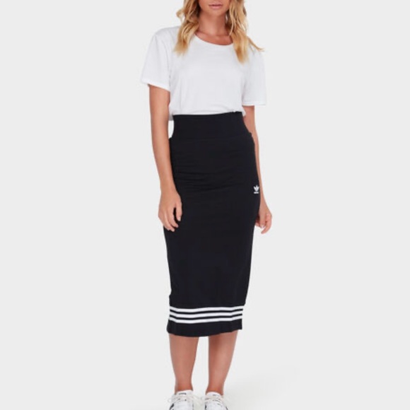 Adidas pencil skirt-midi length-elastic waistband-back slit, high waisted - Picture 2 of 13